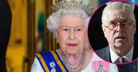 image of queen and inset of prince Andrew