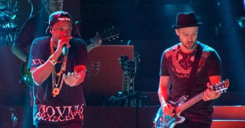 Justin Timberlake and Jay Z perform at Yankee stadium in NYC