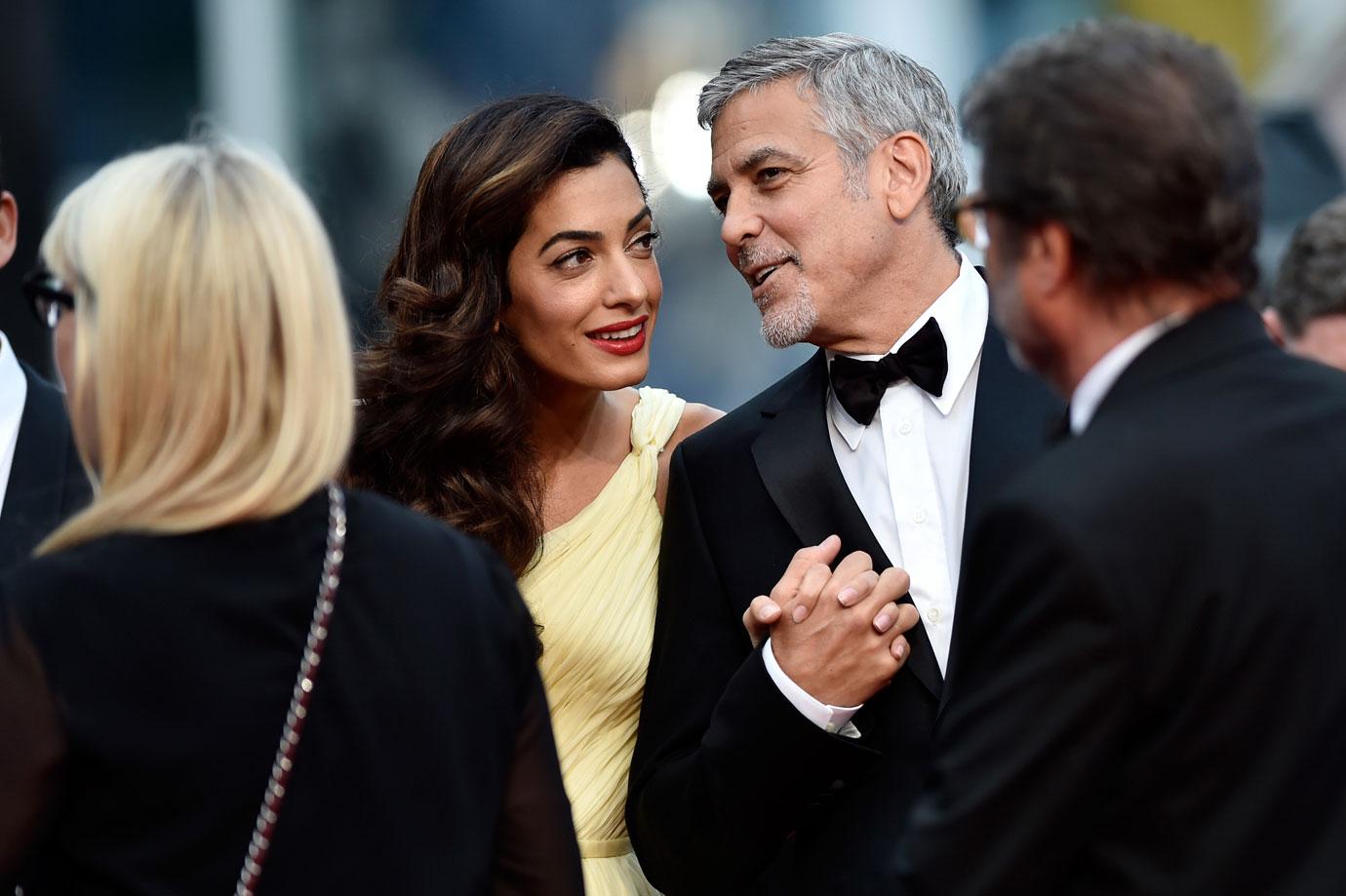 Amal clooney pregnant twins george clooney speaks dad jokes 03