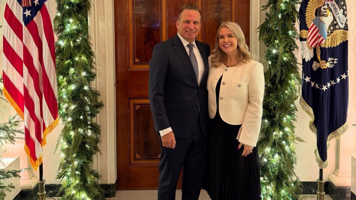 Photo of Karoline Leavitt and Nicholas Riccio married in 2025.