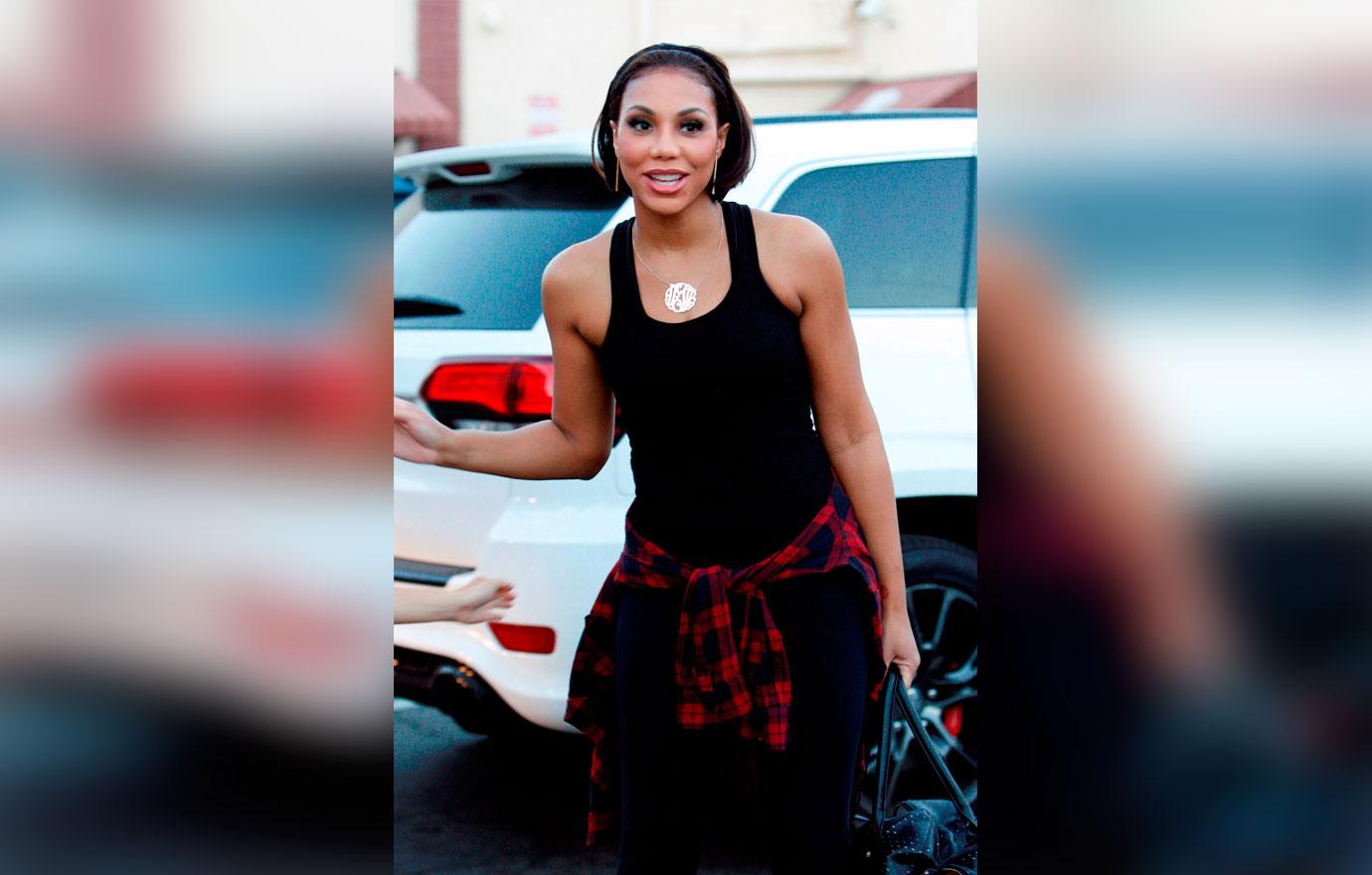 *EXCLUSIVE* Tamar Braxton gets her baby out of the truck just before an accident