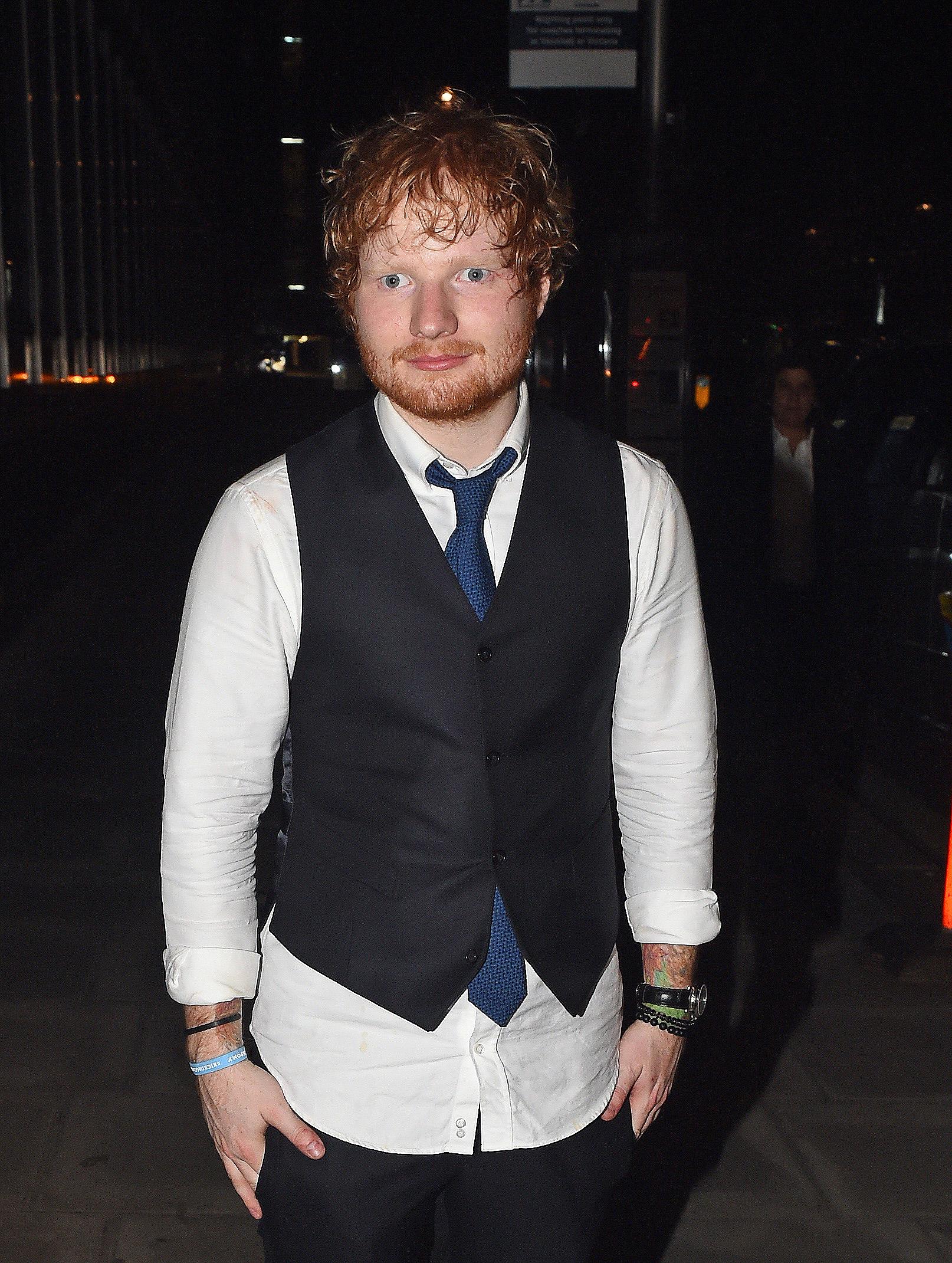 Ed Sheehan and Cherry Seaborn leave afterparty in London