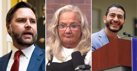 Split photo of J.D. Vance & Beverly Vance Aikins & Abdul El-Sayed