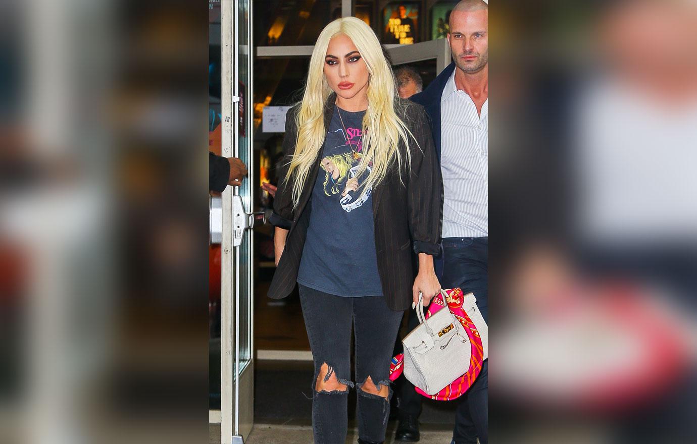 lady gaga looks stuns in casual chic look house of gucci screening nyc photos