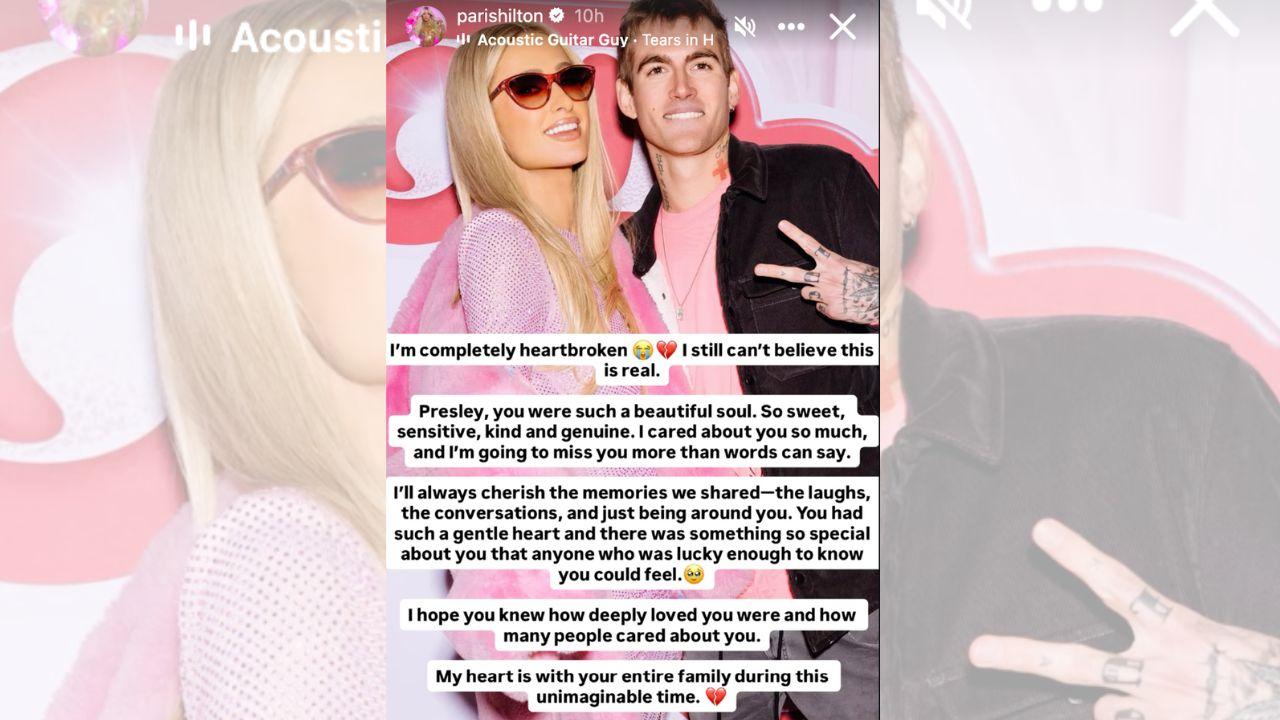 Image of Longtime friend Paris Hilton paid tribute to the model after his death,