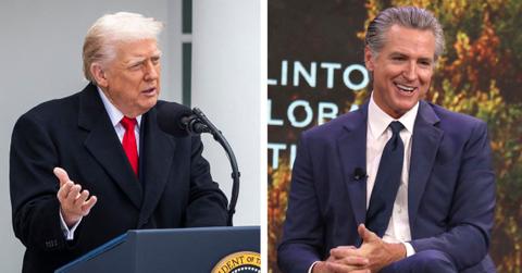 split photo of donald trump and gavin newsom