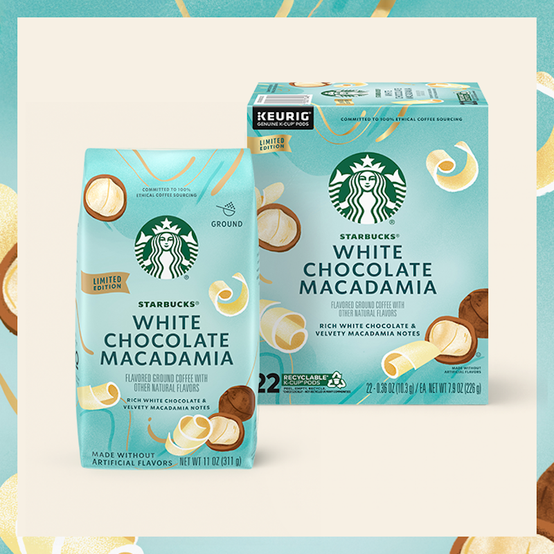 starbucksa white chocolate macadamia flavored coffee