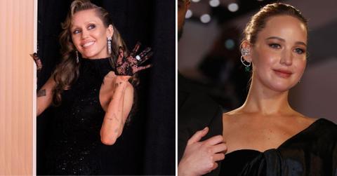 Photo of Miley Cyrus and Jennifer Lawrence