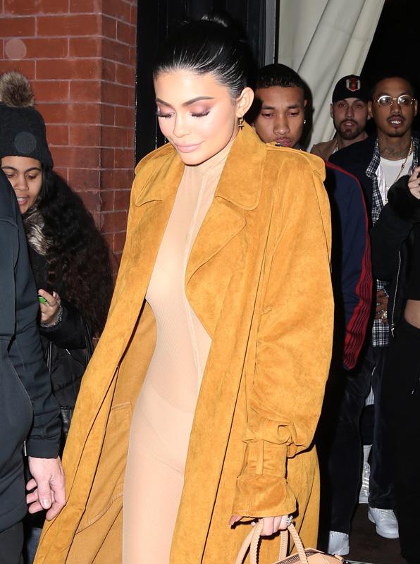 Kylie Jenner Wears Sheer Nude Body Suit To Dinner With Tyga