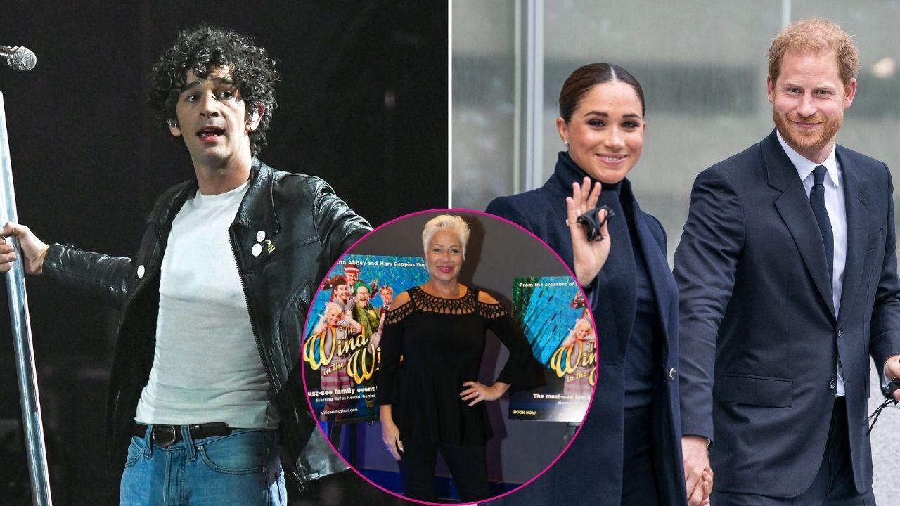 image of meghan, harry, Matty Healy, Denise welch