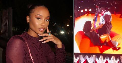 Photo of Kayla Nicole and photo of her with Chris Brown