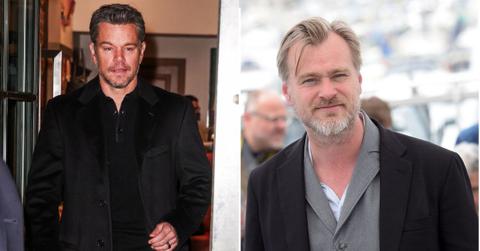 Split Photo of Matt Damon and Christopher Nolan