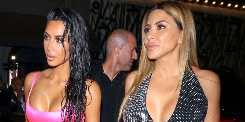 Kim Kardashian With Larsa Pippen On Night Out Diamond Chain Birthday Gift