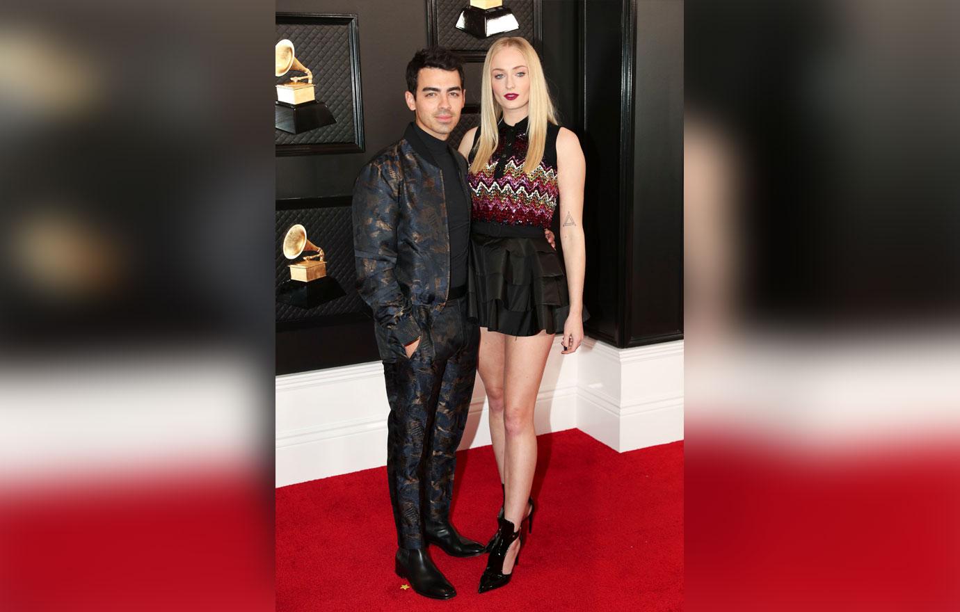 Sophie Turner and Joe Jonas Match in Black at Grammy Awards in 2020