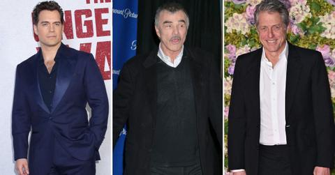 Split photo of Henry Cavill, Burt Reynolds and Hugh Grant.