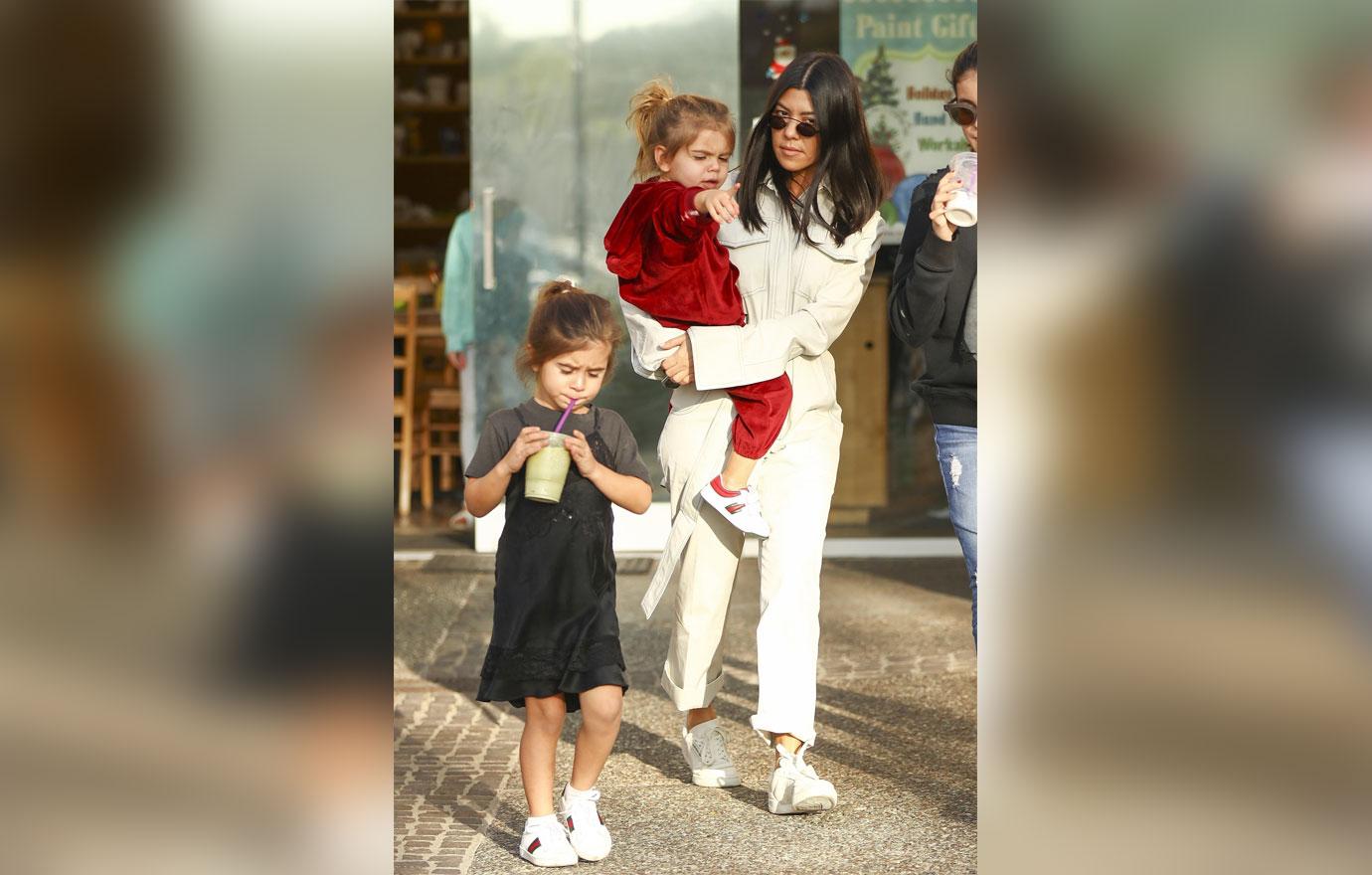 Kourtney Kardashian and the kids have Family Fun Day minus Scott at Color Me Mine