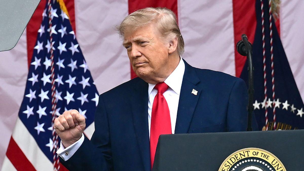 image of Donald Trump later appeared at Arlington National Cemetery for a ceremony.