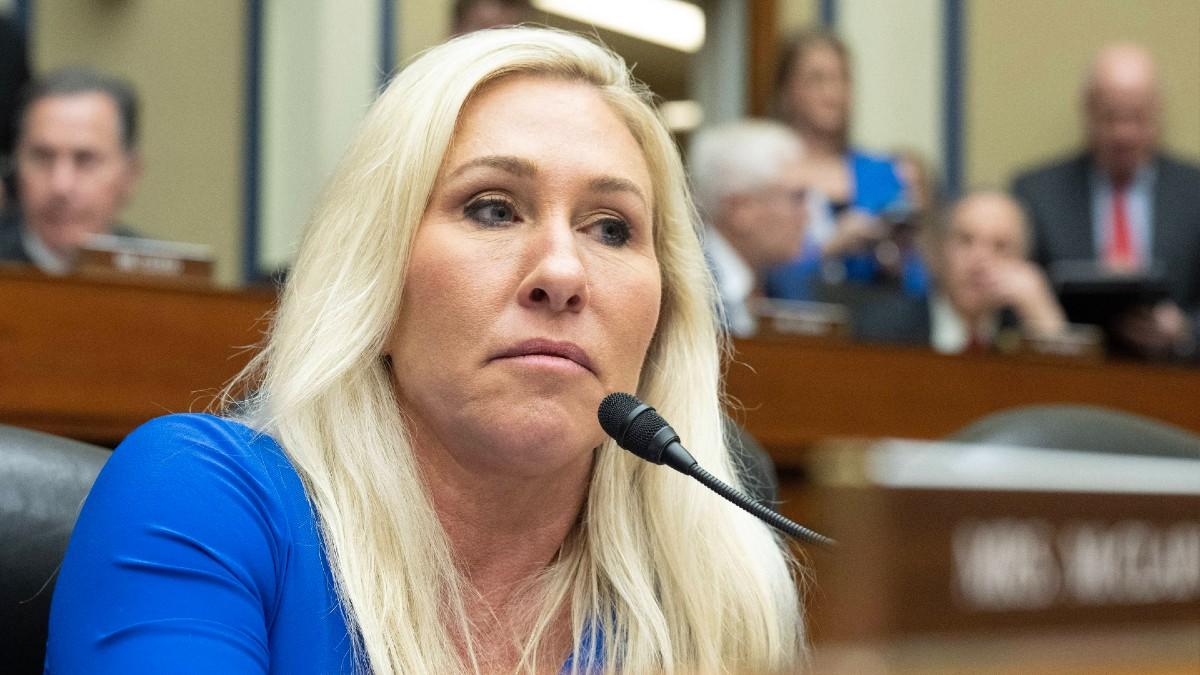 image of Marjorie Taylor Greene is questioning the president's 2024 assassination attempt. 