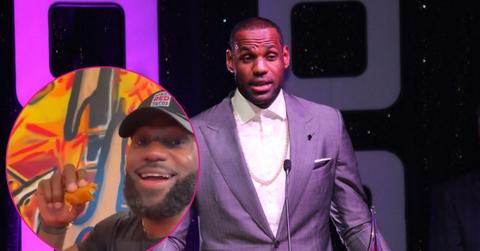 Split photo of LeBron James