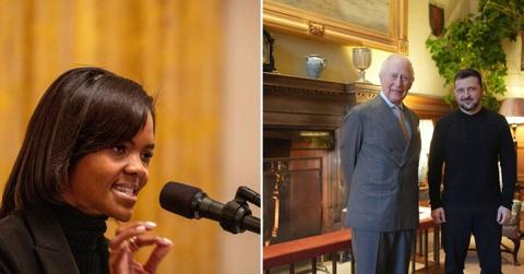Composite photo of Candace Owens, King Charles III and Volodymyr Zelensky