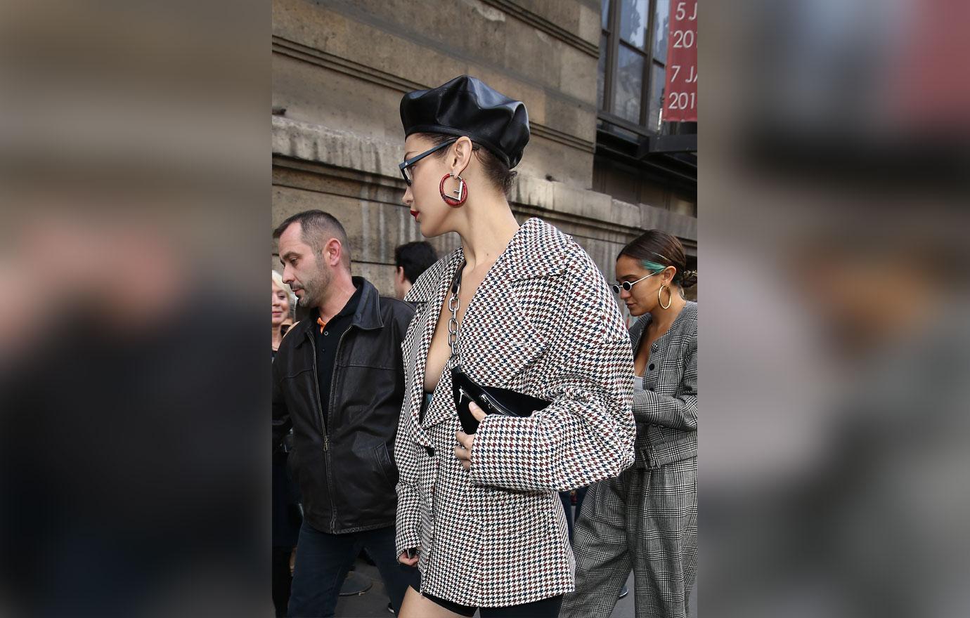 Bella hadid braless paris fashion week 4