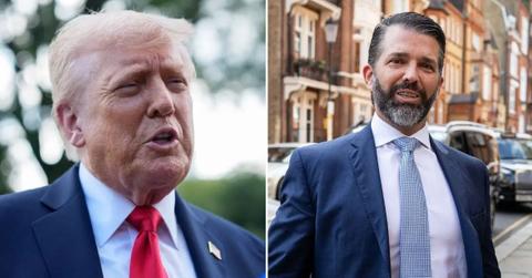 Split photo of Donald Trump and Donald Trump Jr.