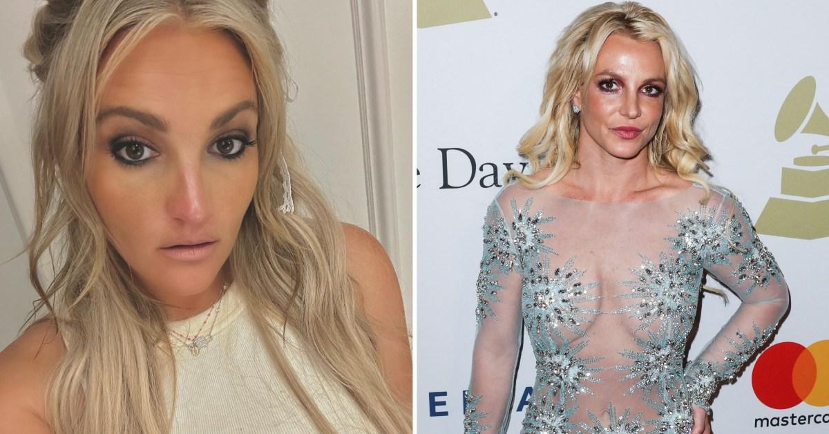 Britney Spears shares new close-up photo of her boobs spilling out of bra  and threatens to 'pop' them 'like a balloon