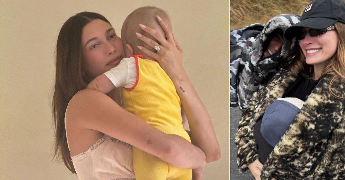 Photos of Hailey Bieber, Justin Bieber and Jack Blues.
