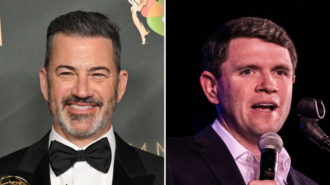 Photo of Jimmy Kimmel and James Talarico.