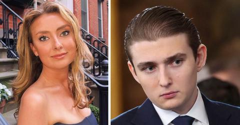 split photo of rikki schlott and barron trump