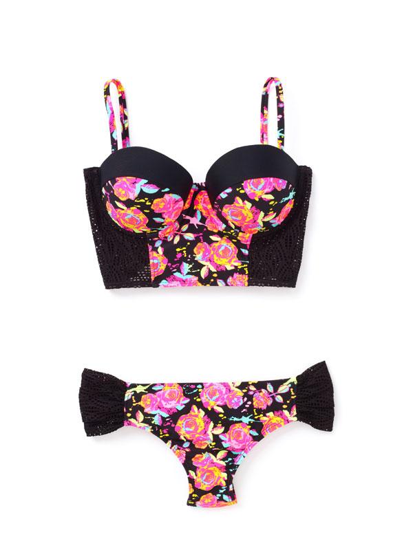 Floral push up bathing suit