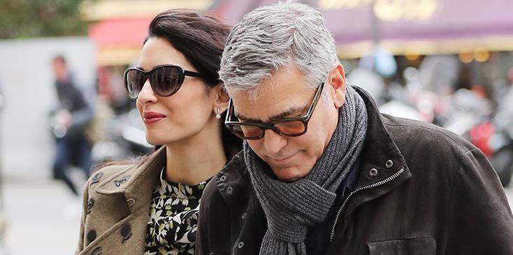 George Clooney &amp; Amal Clooney Leaving Paris