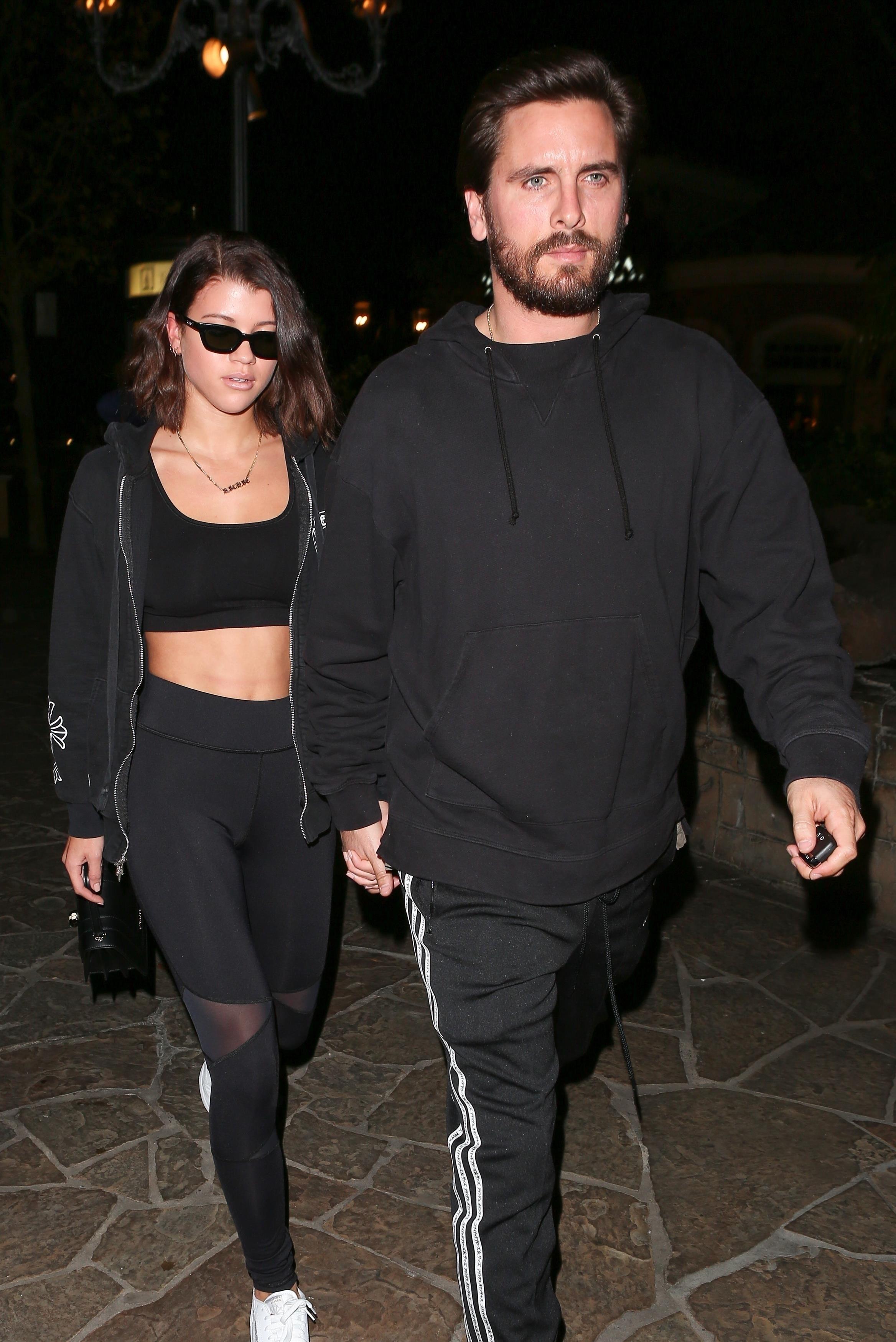 Scott Disick and Sofia Richie are hand in hand after a date night