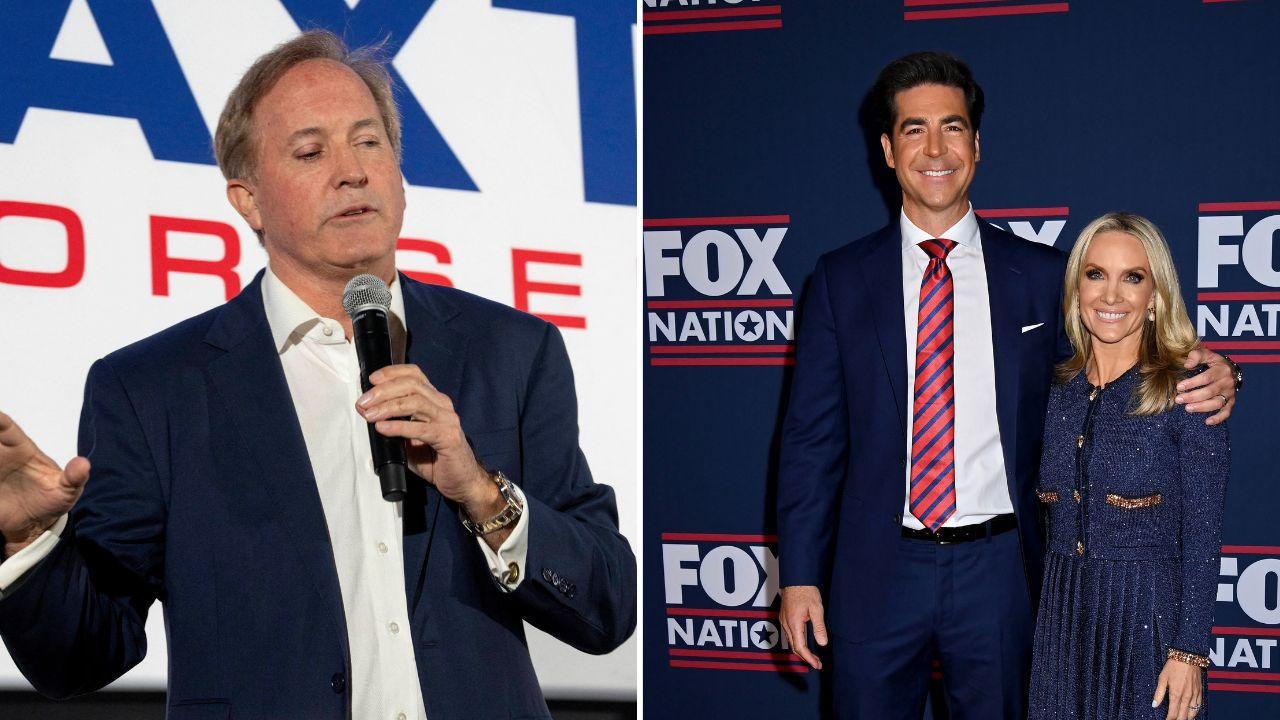 Split image of Ken Paxton and Jesse Watters