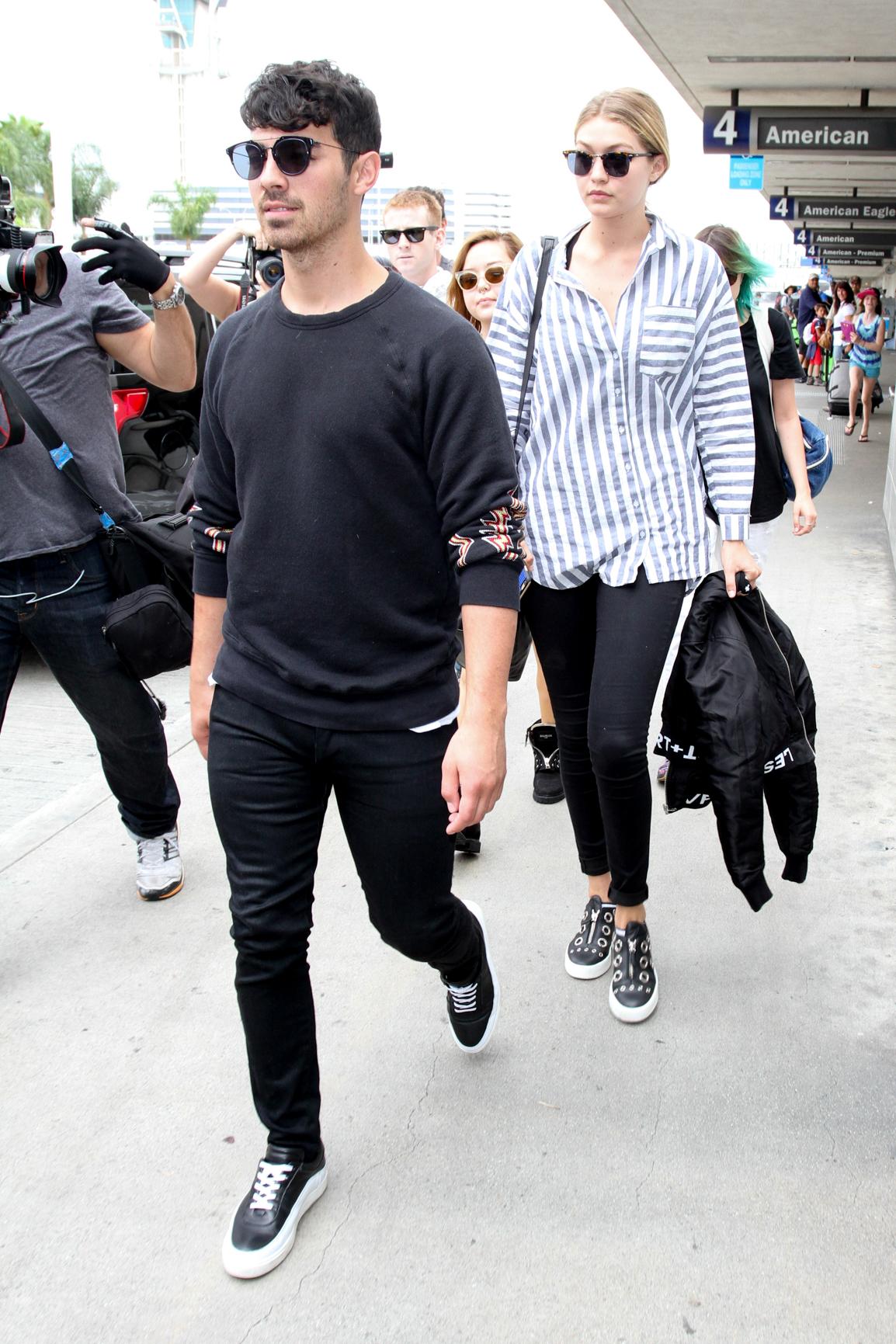 INF – Gigi Hadid and Joe Jonas Arrive at LAX