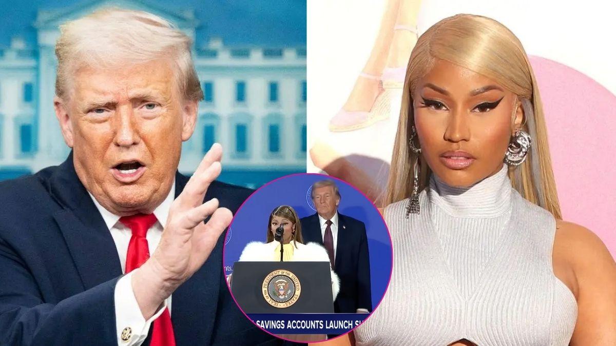 Composite photo of Nick Minaj and Donald Trump