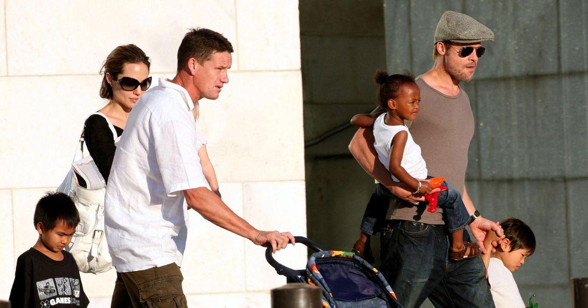 image of Brad Pitt has not been photographed with his children in recent years.