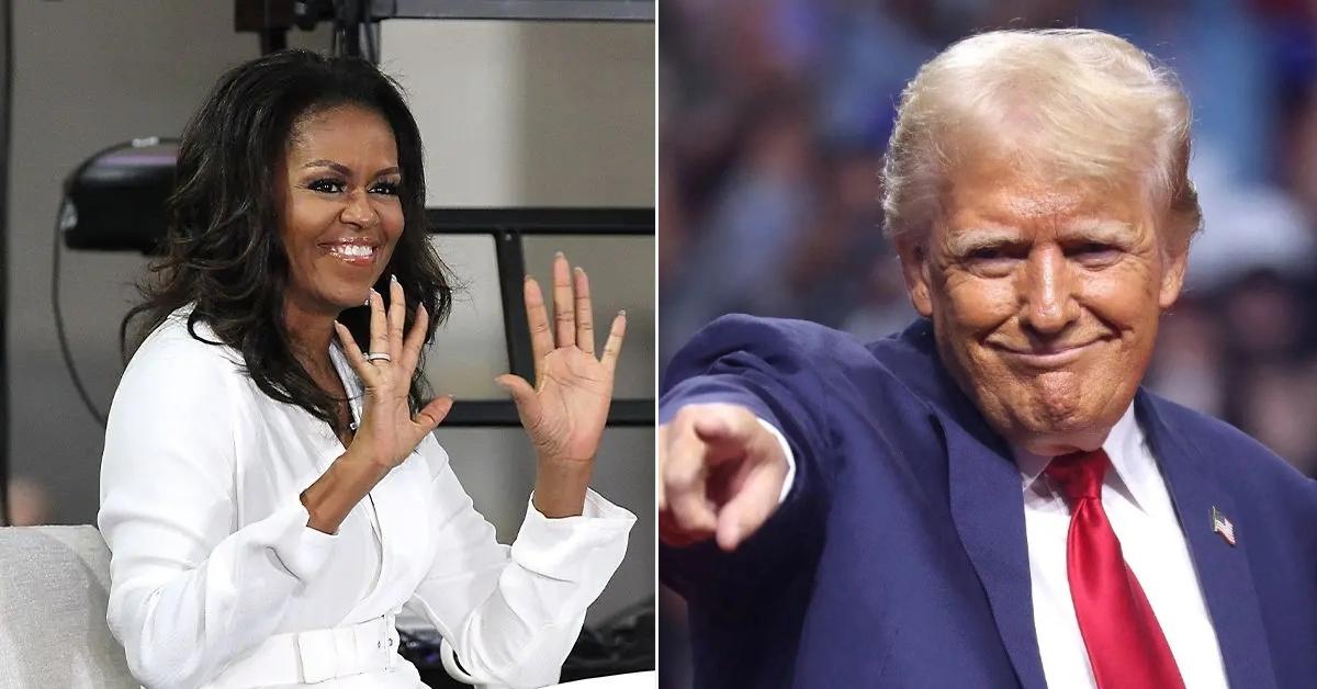 Composite photo of Michelle Obama and Donald Trump