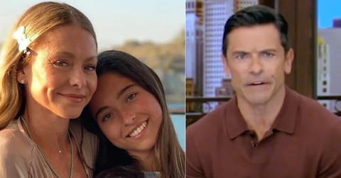 Photo of Kelly Ripa and Lola Consuelos; picture of Mark Consuelos.
