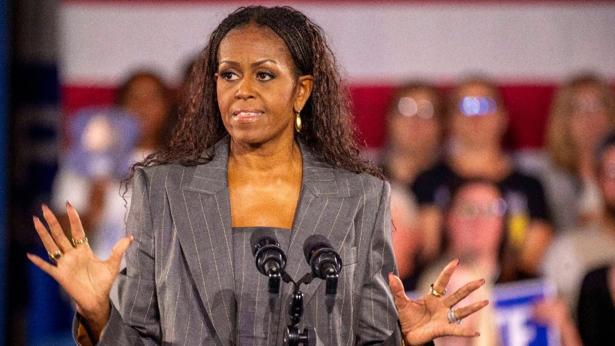 image of Michelle Obama said the U.S. isn't 'ready' for a female president. 