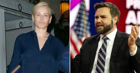 Composite picture of Chelsea Handler and J.D. Vance.