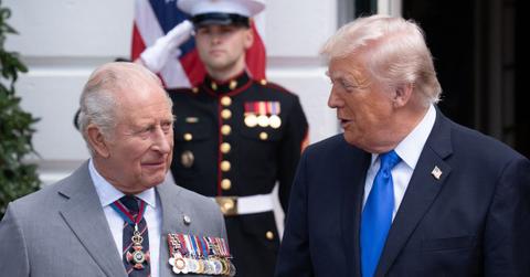 Photo of King Charles III and Donald Trump.