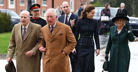 queen camilla holding up royal family kate middleton king charles cancer