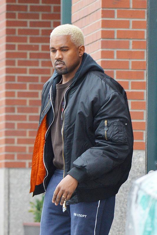 Kanye West Shows Off His New Bleached Blonde Hair In NYC