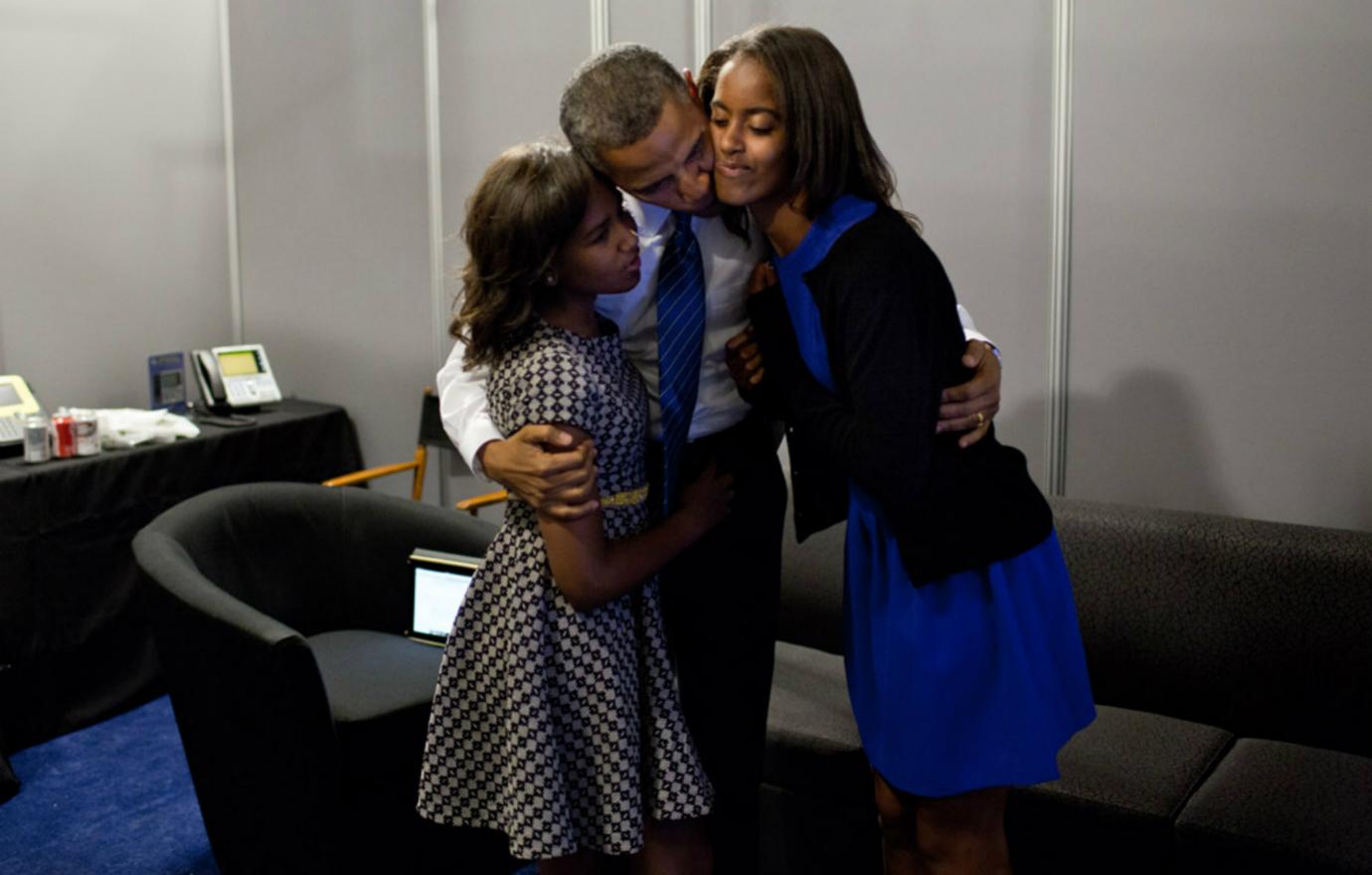 Malia Obama Life in and Out of the White House Barack Kisses His Girls