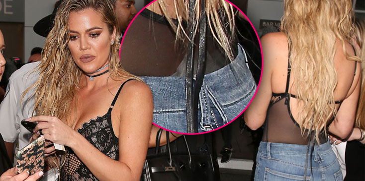 Khloe kardashian jeans butt wardrobe malfunction ok wide