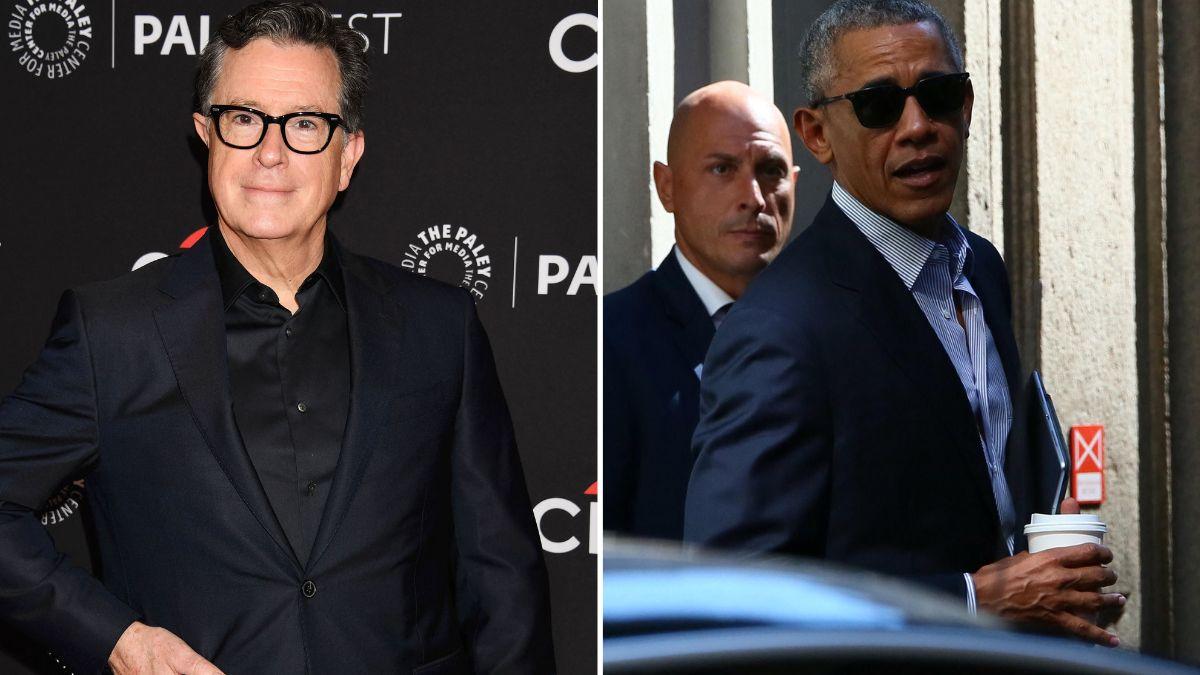 Image of Stephen Colbert chose to channel Barack Obama's 2014 controversial outfit.
