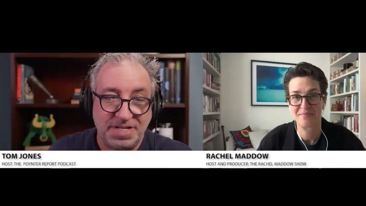 Image of Rachel Maddow discussed her concerns about political power and family succession.