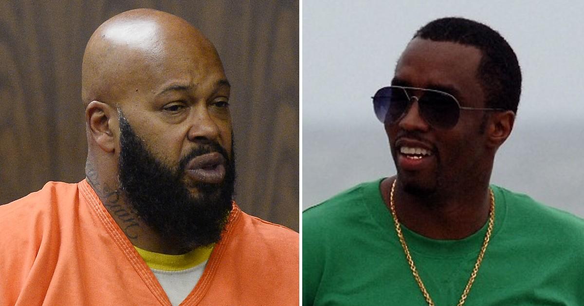 Split photo of Suge Knight and Sean Diddy Combs.