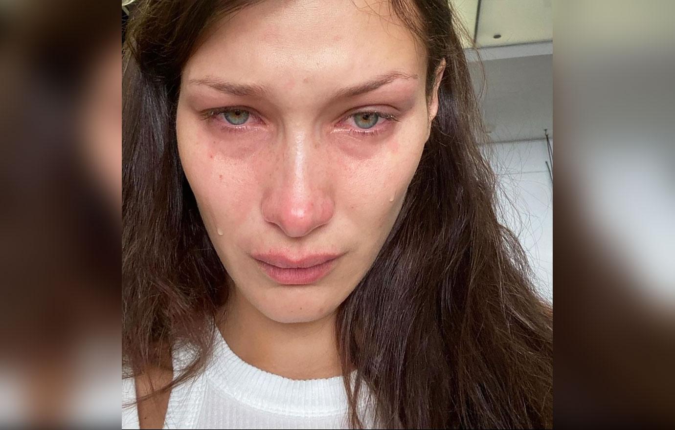 bella hadid shares rare crying selfies candidly talks about mental illness breakdowns ok